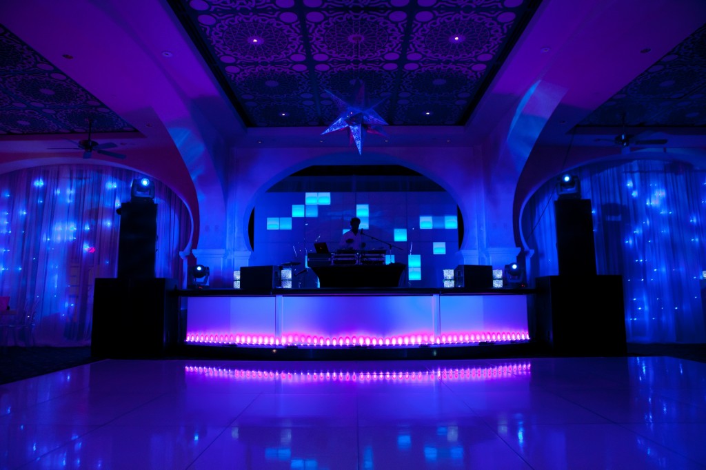 DJ Custom Booth LED Lights WM Events William Fogler Wedding Planner Las Vegas Renewal Event Coordinator