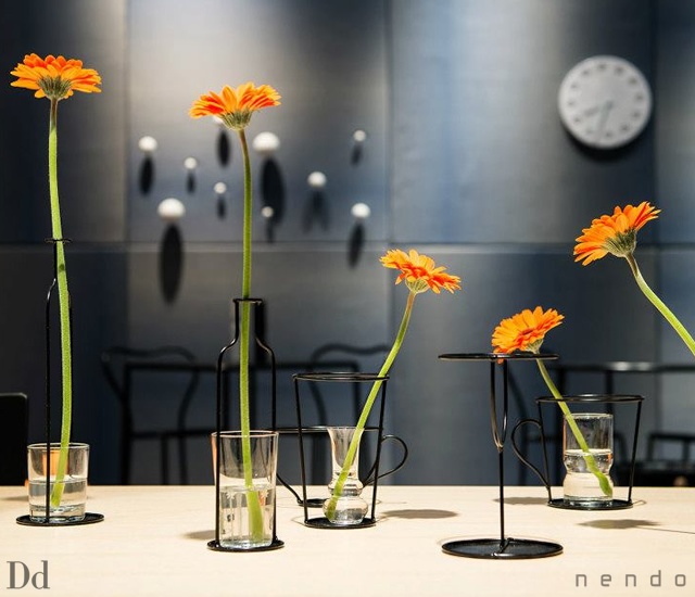 Nendo Thin Black Vase Floral Inspiration In Use WM Events
