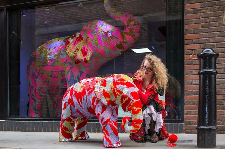 Crochet Elephant Olek WM Events NYC Art Bomb Atlanta Denver Mitzvah Planner