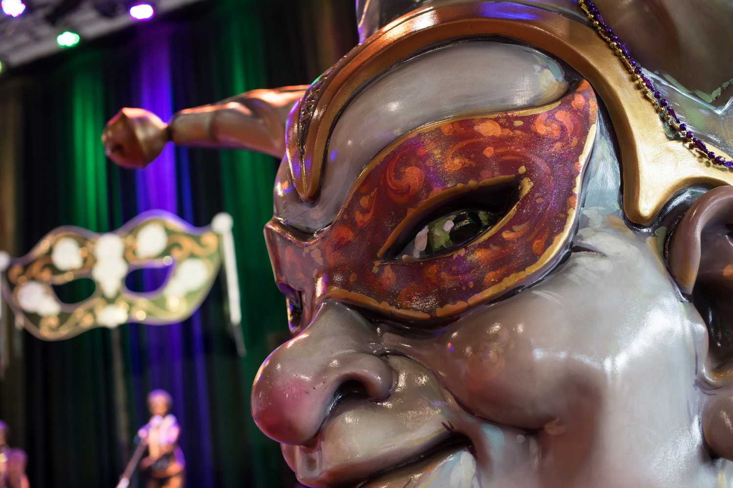 modular image, wm events, interstate hotels group, ihg, new orleans, nola, mardi gras, sales conference, corporate event, travel, international events, national events, pwp studio, event design, event planning, event consulting, william fogler, registration, jazz, themed conference, themed event, event theme, stage set, stage set design, backdrop, custom backdrop, branded event, general session, second line, nola band, entertainment, mardi gras float