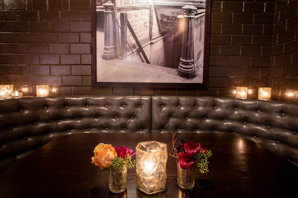 wm events, private dinner, private events, kr steakbar, floral designer, floral design, lush florals, dark and moody, red florals, red flowers, tall centerpieces, tall flower arrangements, tall floral arrangements, tablescapes, velvet linen, nbc, nbcuniversal, super bowl dinner, atlanta event planner, atlanta events, georgia events, event planning, event designer, event designing, corporate events, high end corporate