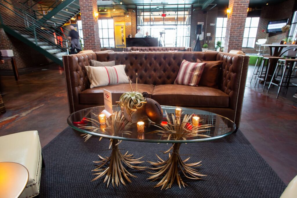 wm events, super bowl, tailgate, high end, corporate events, social events, football, sports, super bowl party, sports theme, football theme, paschal's, atlanta, georgia, atlanta events, event planner, event designer, room transformation, active production and design, sejour events, collection event furnishings, masculine event, custom build, custom events