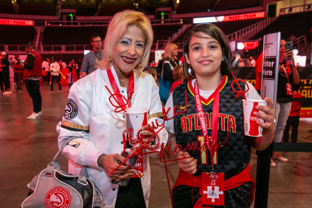 wm events, atlanta hawks, event planners, event designers, event consultants, atlanta events, georgia events, photo ops, instagrammable moments, pwp studio, state farm arena, ideation, innovative design, creative event design, balloon wall, graffiti wall, basketball event, sports event, sports theme, basketball theme, atlanta hawks meet the team