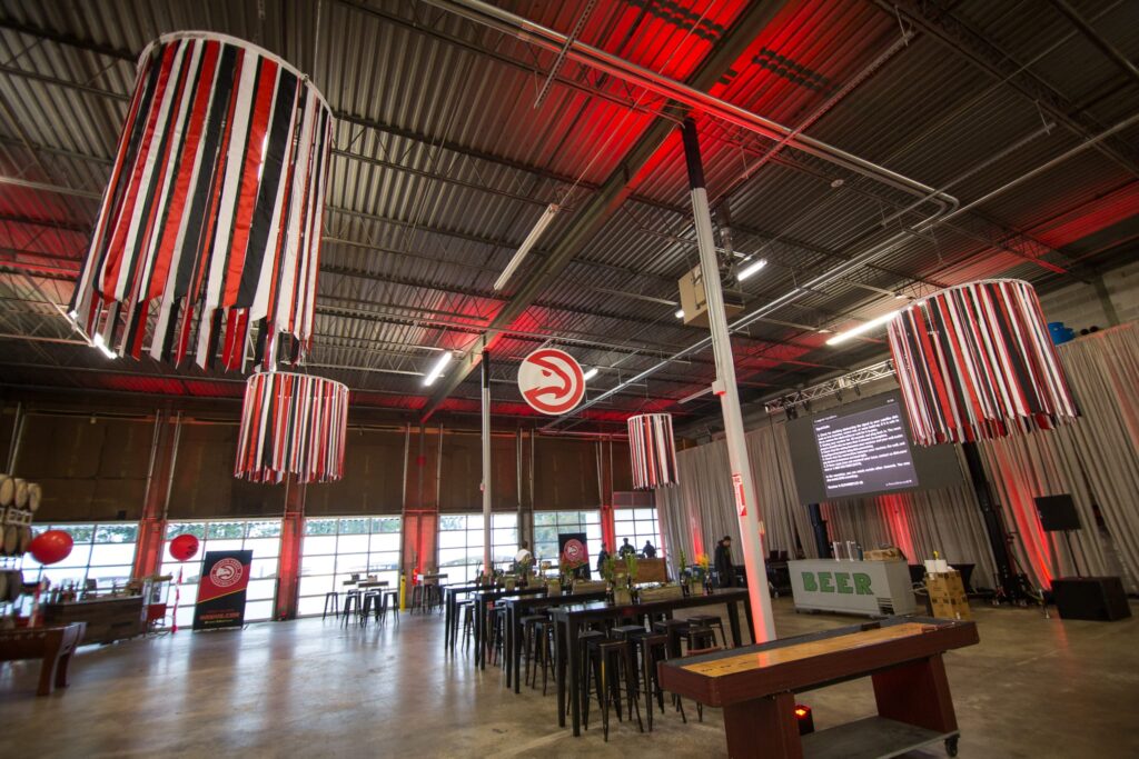 Brews & BBQ Atlanta, GA m events, event planner, event planning, event designer, event design, event consulting, event consultant, atlanta events, atlanta breweries, atlanta hawks, georgia events, local breweries, sports, basketball, basketball events, sports events, bbq, scofflaw brewery, scofflaw beer, beer, tailgate, branded balloons, ceiling treatment, corporate events, social events, non-profit events, weddings