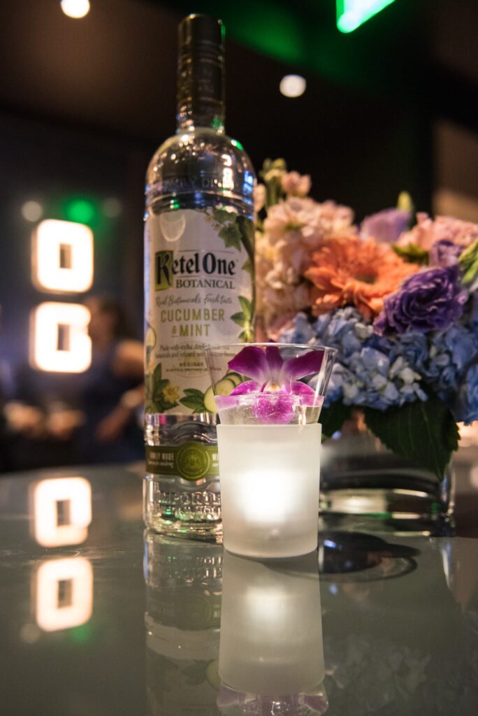 Concert Club Opening Atlanta, GA wm events, atlanta hawks, atlanta, georgia, basketball, state farm arena, concert club, concert venues, venues, atlanta venues, arenas, kat goduco photo, iridescent, iridescence, vip party, painted leaves, event design, event designer, event decor, corporate events, social events, private parties, event consultant, floral design