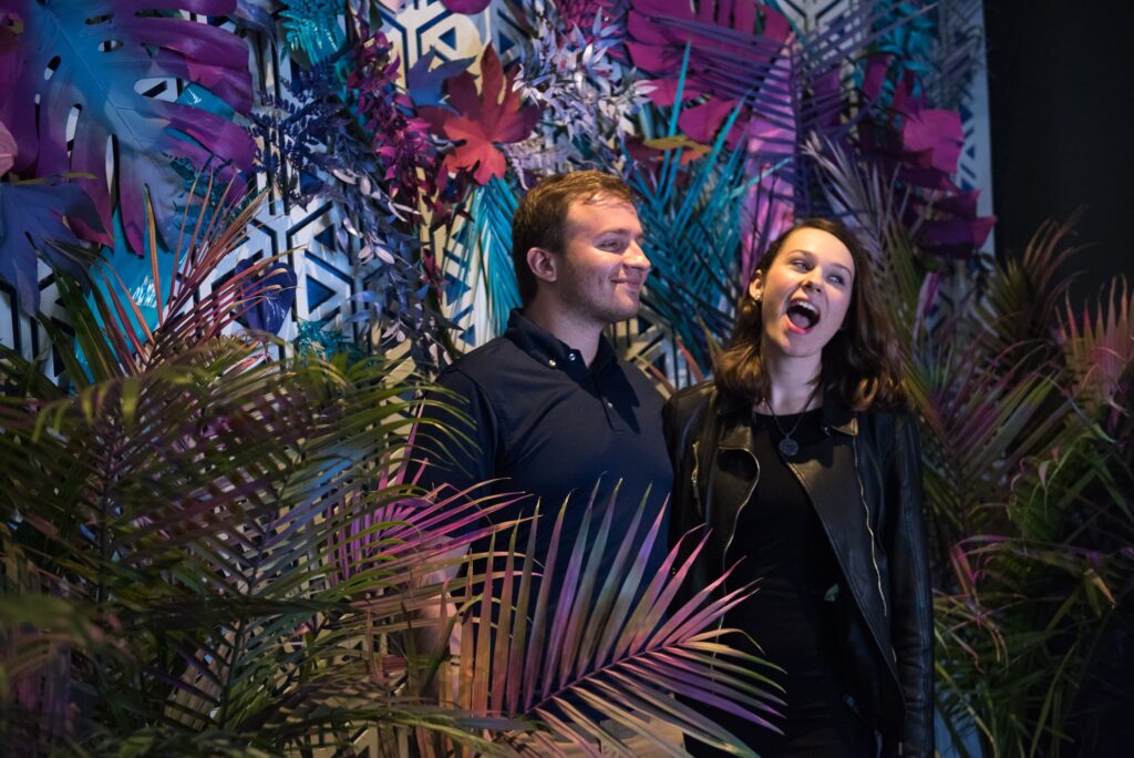 Concert Club Opening Atlanta, GA wm events, atlanta hawks, atlanta, georgia, basketball, state farm arena, concert club, concert venues, venues, atlanta venues, arenas, kat goduco photo, iridescent, iridescence, vip party, painted leaves, event design, event designer, event decor, corporate events, social events, private parties, event consultant, floral design