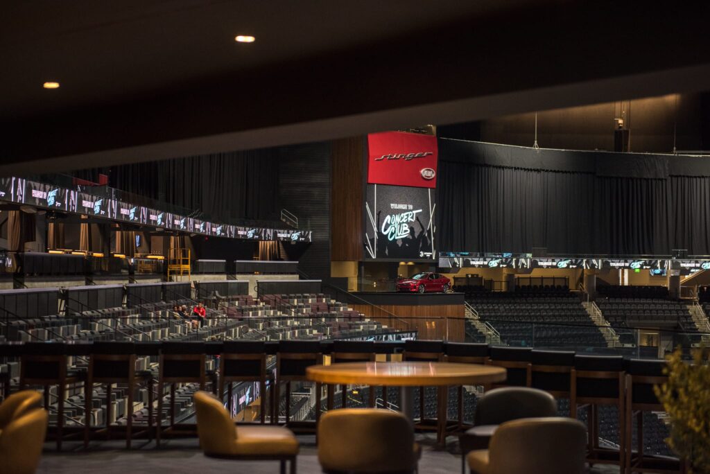 Concert Club Opening Atlanta, GA wm events, atlanta hawks, atlanta, georgia, basketball, state farm arena, concert club, concert venues, venues, atlanta venues, arenas, kat goduco photo, iridescent, iridescence, vip party, painted leaves, event design, event designer, event decor, corporate events, social events, private parties, event consultant, floral design