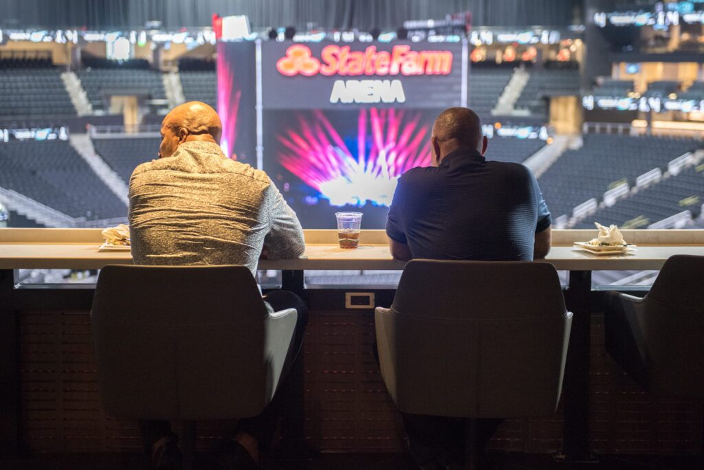 Concert Club Opening Atlanta, GA wm events, atlanta hawks, atlanta, georgia, basketball, state farm arena, concert club, concert venues, venues, atlanta venues, arenas, kat goduco photo, iridescent, iridescence, vip party, painted leaves, event design, event designer, event decor, corporate events, social events, private parties, event consultant, floral design