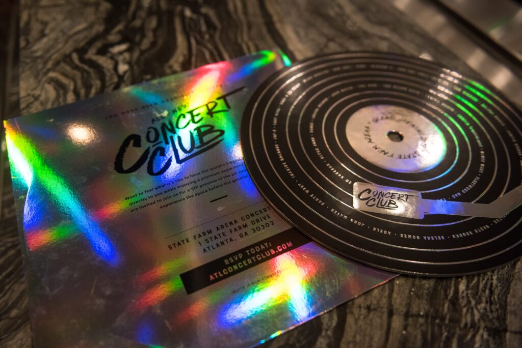 Concert Club Opening Atlanta, GA wm events, atlanta hawks, atlanta, georgia, basketball, state farm arena, concert club, concert venues, venues, atlanta venues, arenas, kat goduco photo, iridescent, iridescence, vip party, painted leaves, event design, event designer, event decor, corporate events, social events, private parties, event consultant, floral design