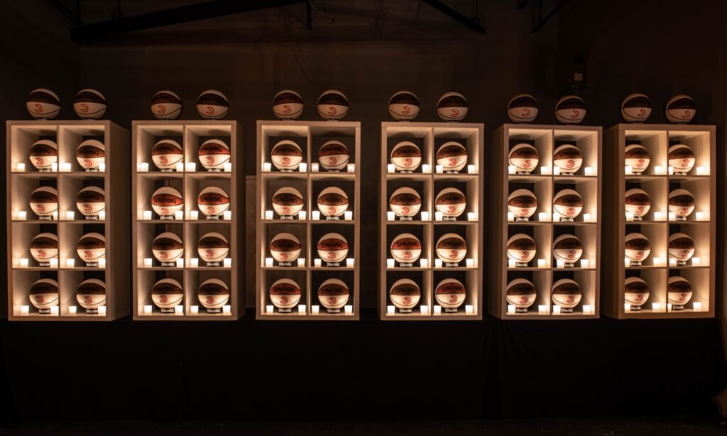 Taste of the Hawks Atlanta, GA wm events, atlanta events, southern exchange, taste of the hawks, atlanta hawks, basketball events, corporate events, thematic events, themed events, march madness, custom event, branded event, branded basketballs, branded matches, branded bar, custom counters, acrylic bar, acrylic counter, collection event rentals, collection event furnishings, affairs to remember, the cellar, georgia events, social events, season ticket holders, jack parada photography, kat goduco photography