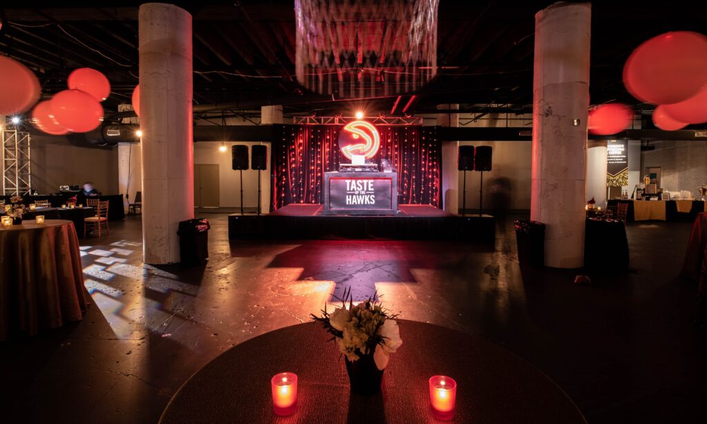 Taste of the Hawks Atlanta, GA wm events, atlanta events, southern exchange, taste of the hawks, atlanta hawks, basketball events, corporate events, thematic events, themed events, march madness, custom event, branded event, branded basketballs, branded matches, branded bar, custom counters, acrylic bar, acrylic counter, collection event rentals, collection event furnishings, affairs to remember, the cellar, georgia events, social events, season ticket holders, jack parada photography, kat goduco photography