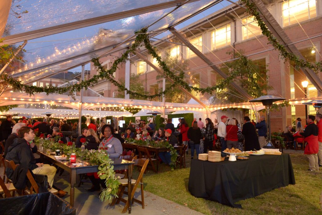 wm events, university of georgia, non-profit events, social events, corporate events, georgia bulldogs, go dawgs, uga, tate center, athens, atlanta, georgia, events, outdoor events, boxwood hedges, custom branding, large scale branding, uga auburn, tailgate party, tailgate event