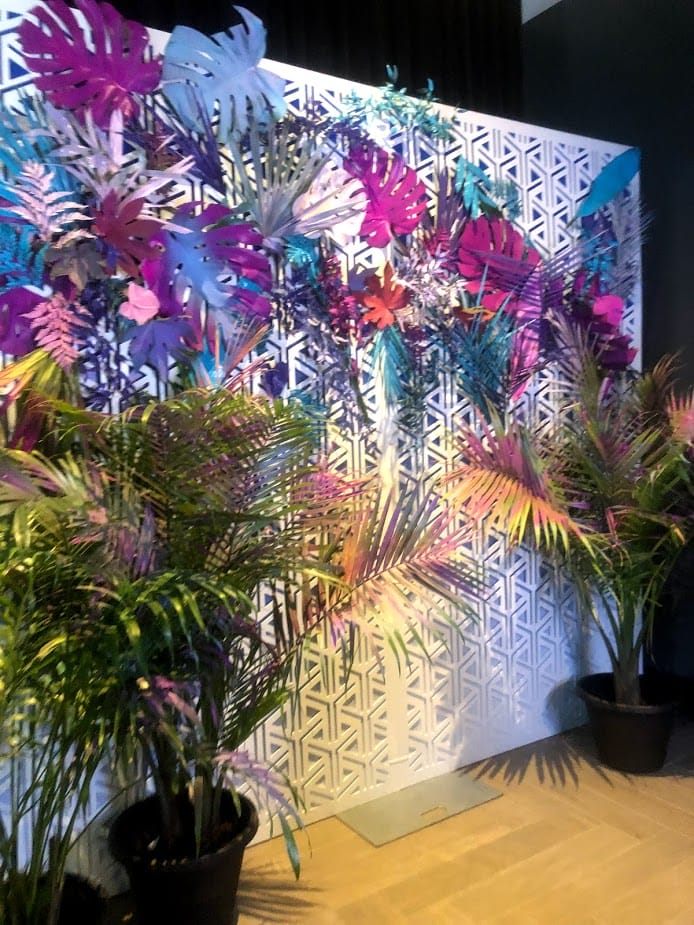 Concert Club Opening Atlanta, GA wm events, atlanta hawks, atlanta, georgia, basketball, state farm arena, concert club, concert venues, venues, atlanta venues, arenas, kat goduco photo, iridescent, iridescence, vip party, painted leaves, event design, event designer, event decor, corporate events, social events, private parties, event consultant, floral design