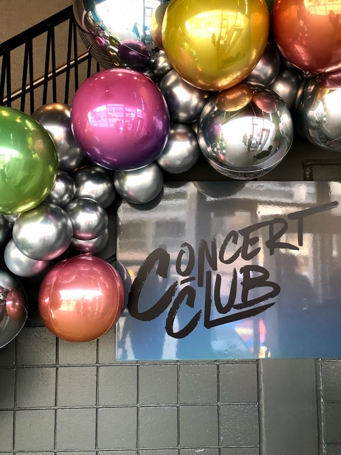 Concert Club Opening Atlanta, GA wm events, atlanta hawks, atlanta, georgia, basketball, state farm arena, concert club, concert venues, venues, atlanta venues, arenas, kat goduco photo, iridescent, iridescence, vip party, painted leaves, event design, event designer, event decor, corporate events, social events, private parties, event consultant, floral design