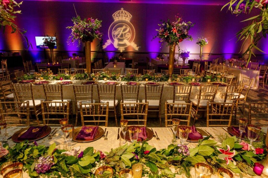 Centennial Celebration Huntsville, Alabama royal funeral home, centennial celebration, hunstville, alabama, georgia, atlanta, event planner, event design, garden event, royal event, purple theme, live performance, seated dinner, plated dinner, celebration, corporate event, social event, event designer, event design