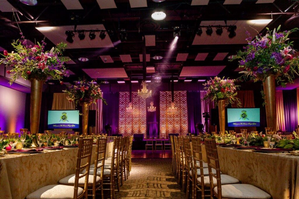 Centennial Celebration Huntsville, Alabama royal funeral home, centennial celebration, hunstville, alabama, georgia, atlanta, event planner, event design, garden event, royal event, purple theme, live performance, seated dinner, plated dinner, celebration, corporate event, social event, event designer, event design