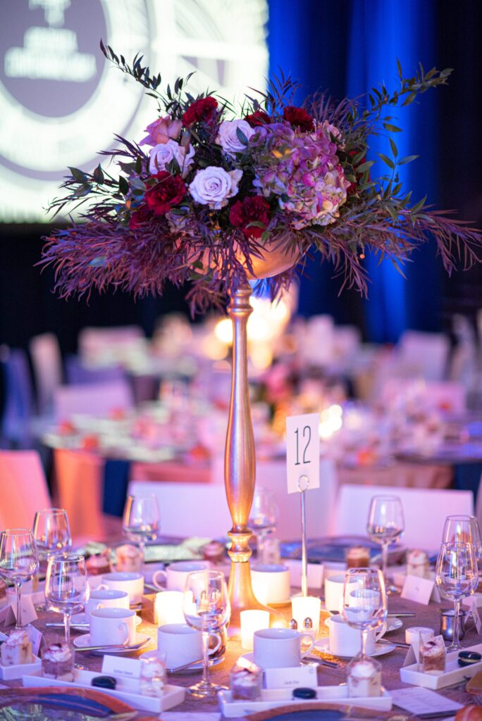 Centennial Gala Atlanta, GA wm events, event planner, event designer, event consultant, event design, event planning, event florals, events, atlanta events, georgia events, international events, florals, floral design, dark and moody, escort card display, non-profit gala, fundraising gala, social events, corporate events, university gala, emory university, the fairmont, jack parada photography, event photography, seated dinner, bold american catering