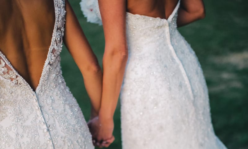 Private Home Ceremony Lake Spivey, GA Blanca Nguyen Wedding Same Sex Marriage WM Events Atlanta Wedding Planner Designer Decorator Events Lake Spivey Georgia Dress Details