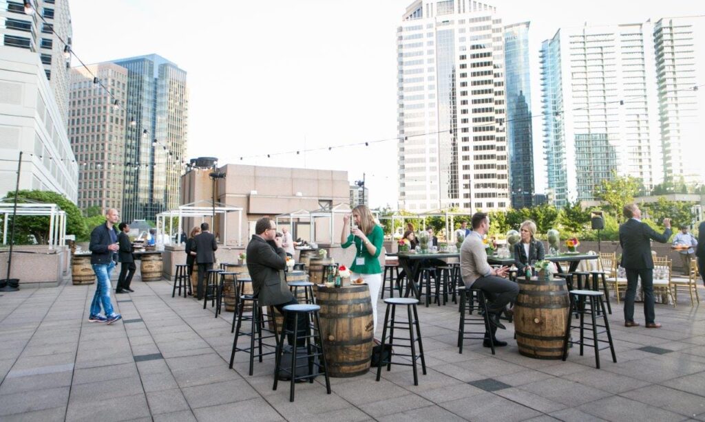 WM Events, Atlanta, Georgia, Denver, Colorado, Event Producer, Event Production, Event Design, Event Planner, Event Consultant, Event Coordinator, Event Coordination, Corporate Event, Corporate Conference, Global Conference, Custom Linens, Custom Signage, Cornhole, Connect Four, The Dappled Grays, Southern Chic, Southern Theme, Four Seasons, Cassie Xie Photography, Rustic Furniture, Rustic Decor, Southern Decor