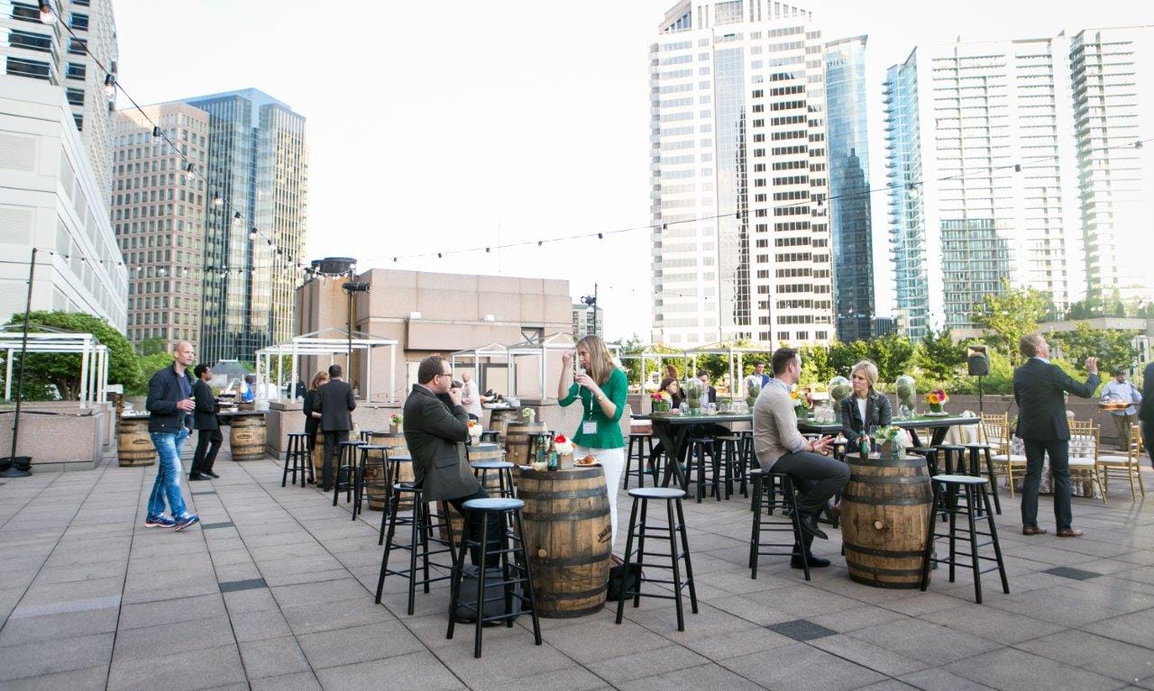 WM Events, Atlanta, Georgia, Denver, Colorado, Event Producer, Event Production, Event Design, Event Planner, Event Consultant, Event Coordinator, Event Coordination, Corporate Event, Corporate Conference, Global Conference, Custom Linens, Custom Signage, Cornhole, Connect Four, The Dappled Grays, Southern Chic, Southern Theme, Four Seasons, Cassie Xie Photography, Rustic Furniture, Rustic Decor, Southern Decor