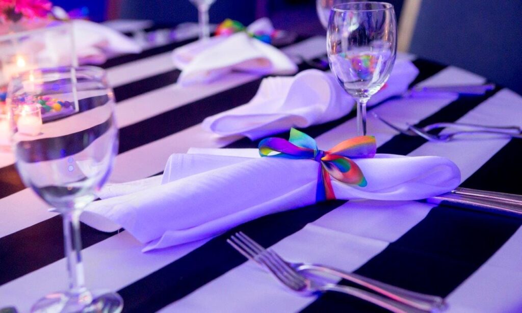 WM Events, Event Planners, Event Design, Denver, Atlanta, Bat Mitzvah, Bar Mitzvah, Seawell Ballroom, Candy, Sweets, Cupcake, Georgia, Colorado, Event Producer, Event Production, Mitzvah, Custom Decor, Glow Decor, Rainbow, Table Decor, Table Linen, Black and White Linen