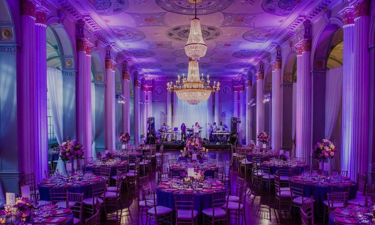 Atlanta Wedding Biltmore Ballrooms Hotel Purple Designers Coordinators Midtown WM Events Reception Table Event Decor Room Designs Candy Wedding Atlanta Georgia Denver Colorado Event Planners Modular Image