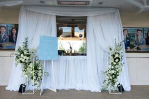 Cortinas para a entrada da Wm Events