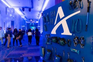 Mural de declarações da WM Events na entrada do evento